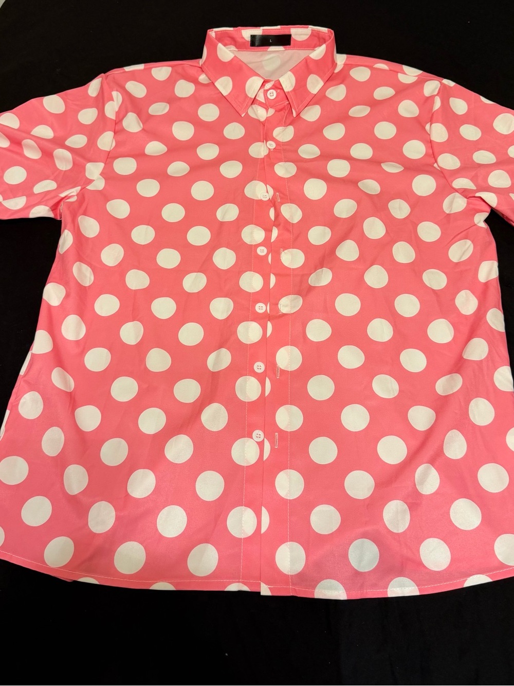 Kids Pink Polka Dot Button-Up Shirt